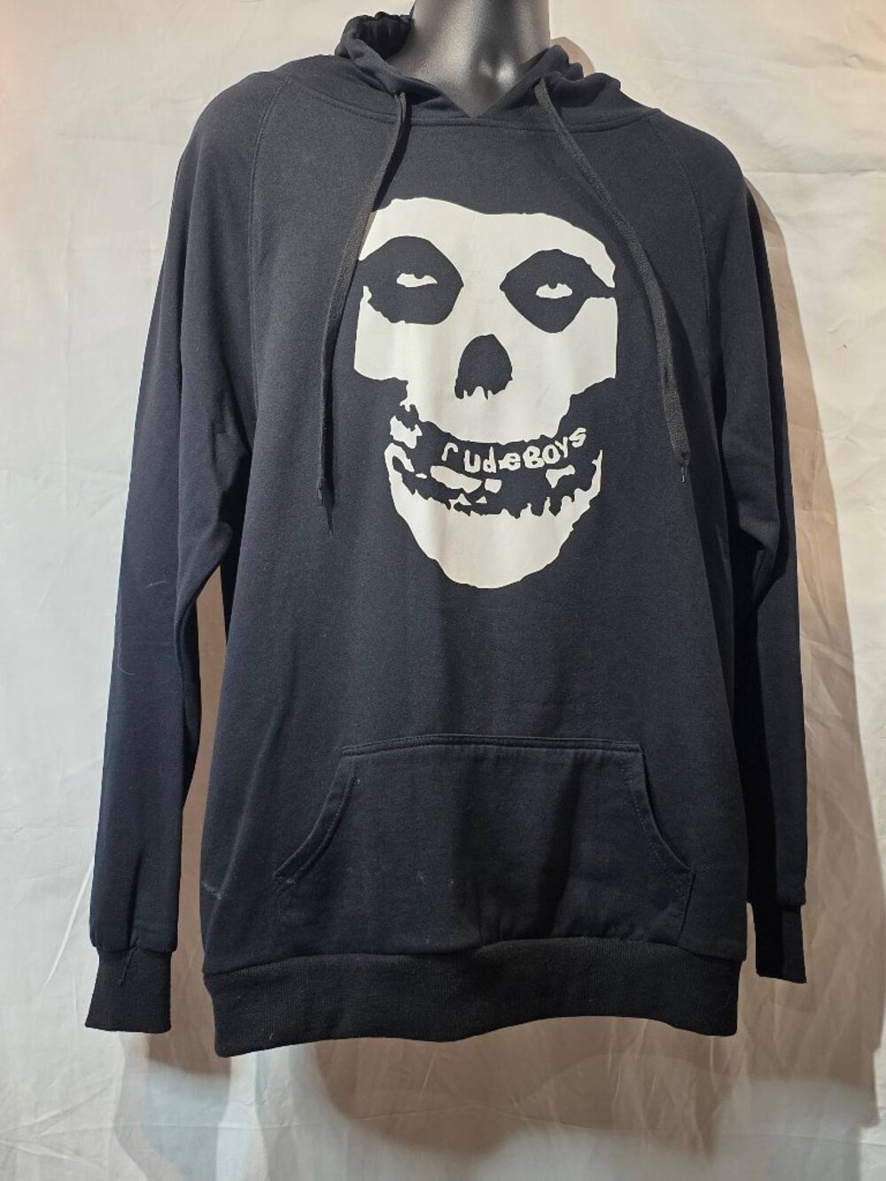 Somewon Collective Misfits Fiend Skull Hemp Black Graphic Hoodie - Size M